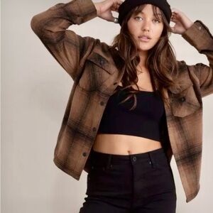 Roark Women's Amberley Brown Plaid Utility Shirt Jacket